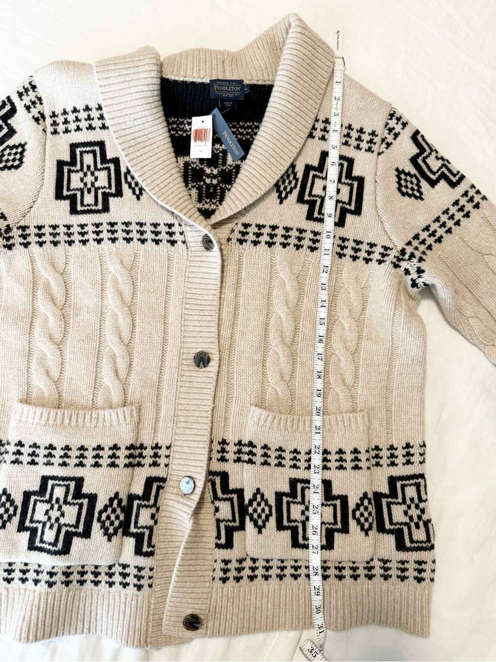 NWT Pendleton Women’s Lambswool Cable Cardigan - size XL - Picture 8 of 10